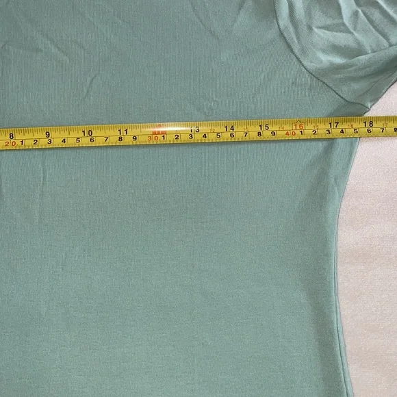 Talbots Pima Cotton Sage Greenish-Blue Long Sleeve Top - Picture 4 of 6